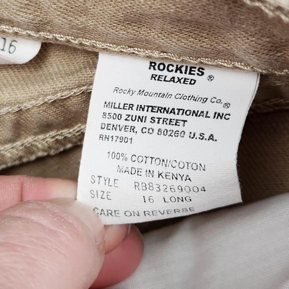 VTG Rockies Jeans Womens 16 Long Beige High Rise Relaxed Straight Western Denim - Picture 4 of 9